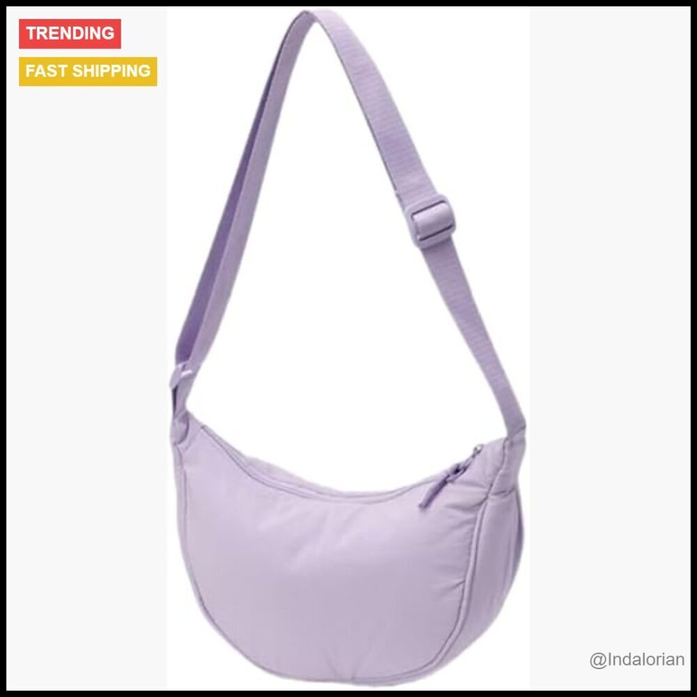 Crescent Crossbody Bag Lightweight Nylon Casual Sling Travel Work Shoulder